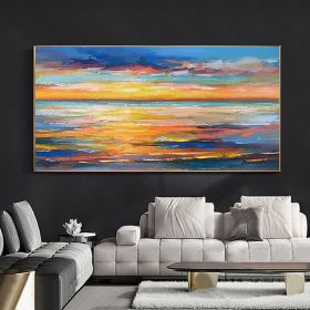 Handmade Hand Painted Wall Art On Canvas Abstract Knife Painting Landscape Dusk For Home Decoration Decor - 100X150cm