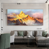 Gold Mountain Oil Painting on Canvas Original Blue Sky Painting Gold Wall Art Abstract Landscape Decor Wall Art Home Decor - 90X120cm