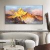 Gold Mountain Oil Painting on Canvas Original Blue Sky Painting Gold Wall Art Abstract Landscape Decor Wall Art Home Decor - 100X150cm