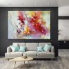 Hand oil painting Wall Art Canvas Prints Painting Artwork Picture Abstract Knife Painting Red Seascape Home Decoration - 50X70cm