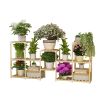 Wooden Multi-Tiered Plant Stand Perfect for Indoor and Outdoor Flower Display - A10