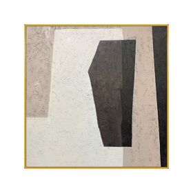 Abstract Beige Marble Geometric Graphics Canvas Paintings Poster  Wall Art Giclee Artwork for Wall Living Room Home Decor - 90x90cm