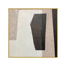 Abstract Beige Marble Geometric Graphics Canvas Paintings Poster  Wall Art Giclee Artwork for Wall Living Room Home Decor - 120x120cm