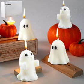 4 Pcs Large Halloween Ghost Candles Halloween Party Decor - 4PCS