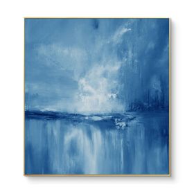 Blue Art Hand  Abstract Oil Painting On Canvas Modern  Pictures For Living Room Hotel Wall Home Decoration No Framed - 60x60cm