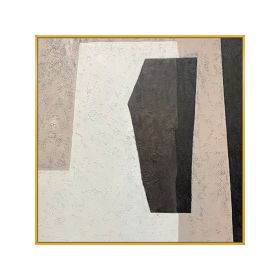 Abstract Beige Marble Geometric Graphics Canvas Paintings Poster  Wall Art Giclee Artwork for Wall Living Room Home Decor - 60x60cm