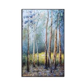 Original Oil Painting Trees On Canvas Modern Nordic Poster Wall Art Picture For Living Room Bedroom Home Decoration Frameless - 50x100cm