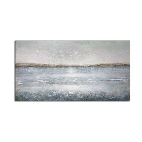 The Modern Sea View Blue Wall Art Canvas Hand Painted Sunny Abstract Painting Wall Picture for Home Office Decorations No Frame - 50x100cm