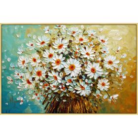 Canvas Oil Painting palette knife 3D texture acrylic Flower Wall art Picture For Living Room home decor quadros cuadro decoracion - 50x100cm