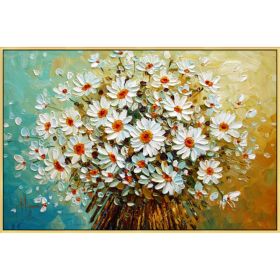 Canvas Oil Painting palette knife 3D texture acrylic Flower Wall art Picture For Living Room home decor quadros cuadro decoracion - 75x150cm