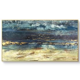 Gold Foil Texture Wall Art Picture 100% Hand Painted Modern Abstract Oil Painting On Canvas For Living Room Home Decor No Frame - 100x150cm