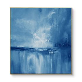 Blue Art Hand  Abstract Oil Painting On Canvas Modern  Pictures For Living Room Hotel Wall Home Decoration No Framed - 100x100cm