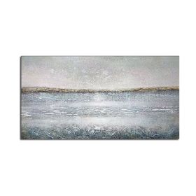 The Modern Sea View Blue Wall Art Canvas Hand Painted Sunny Abstract Painting Wall Picture for Home Office Decorations No Frame - 150x220cm