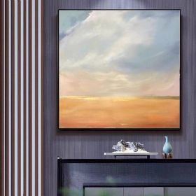 Top Artist Hand Painted Abstract Blue Oil Painting On Canvas Modern Wall Pictures For Living Room hotel wall Home Decoration - 90x90cm