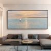 Artist Handpainted Modern Canvas Oil Painting Interior Home Decoration Painting Morning Sea Art Painting Rimless - 60x120cm