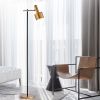 Stery Matte Black & Gold 1-Light Metal Cone Shade Floor Lamp - FM174/1