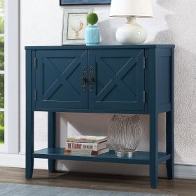 35'' Farmhouse Wood Buffet Sideboard Console Table with Bottom Shelf and 2-Door Cabinet, for Living Room, Entryway