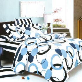 Blancho Bedding - [Artistic Blue] 100% Cotton 5PC MEGA Duvet Cover Set (Twin Size) - BLANCHOMF01061-1