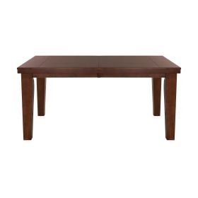 Dark Oak Finish Rectangular 1pc Dining Table with Self-Storing Extension Leaf Wooden Simple Dining Furniture