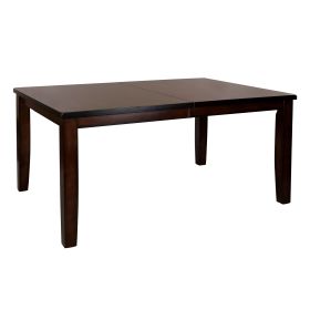 Cherry Finish Transitional 1pc Dining Table with Extension Leaf Mango veneer Wood Dining Furniture