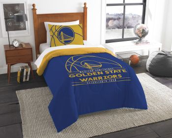 Warriors OFFICIAL NBA "Reverse Slam" Twin Comforter & Sham Set; 64" x 86" - 1NBA/86201/1009/EDC