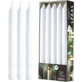 Rambue 9.5" White Candlesticks, Set of 10 White Taper Candles for Home Decoration, Holidays and Weddings, 8 Hour Burn Time - Rambue