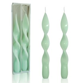 Green Taper Candles Set of 2 -8.8 inch Candles Sticks - FCMSHAMD