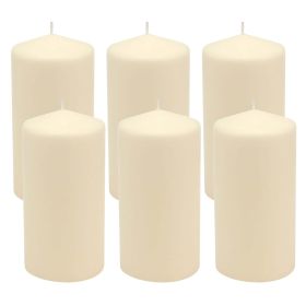 Stonebriar 3" x 6" Unscented 1-Wick Ivory Pillar Candles, 6 Pack - STONEBRIAR