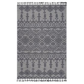 4X6 White/Gray /Traditional Indoor/Outdoor Area Rug - as Pic