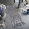 NAAR Guros Collection 2X8 White/Gray /Traditional Indoor/Outdoor Area Rug - as Pic