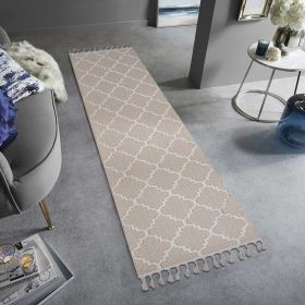 NAAR Guros Collection 2X8 Ivory /Trellis Indoor/Outdoor Area Rug - as Pic