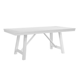 Contemporary White Finish 1pc Dining Table Wooden Kitchen Dining Furniture Farmhouse Aesthetic