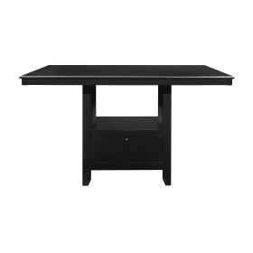 Charcoal Gray Finish Counter Height Table with Base Storage Casual Style Dining Kitchen Furniture 1pc