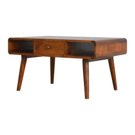 Artisan Furniture Solid Wood Curved Chestnut Coffee Table