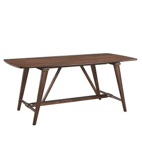 Modern Design 1pc Dining Table Brown Finish Wooden Dining Kitchen Furniture