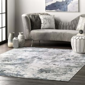 Dali Machine Washable Modern Abstract Area Rug, 5' x 8', Gray - gray