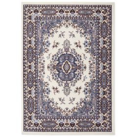 Premium Sakarya Traditional Medallion Area Rug, Ivory/Blue, 7'8"x10'7" - Porcelain