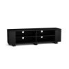 Wooden TV Stand with 8 Open Shelves for TVs up to 65 Inch Flat Screen - Black