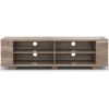 Wooden TV Stand with 8 Open Shelves for TVs up to 65 Inch Flat Screen - Light Gray