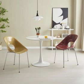 Modern Round Dining Table, âˆ…31.5'' Kitchen Dining Room Furniture, Coffee Table, Leisure Table, Living Room Table, White