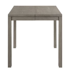 1pc Contemporary Counter Height Expandable 18"LEAF Square Table Rustic Brown Gray Finish Dining Wooden Furniture