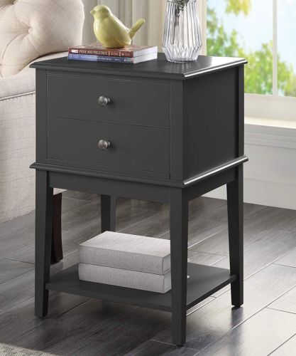 conifferism Tall Bed Side Tables Black,Large Wood Nightstand with 2 Drawers 28 inch Height for Living Room conifferism Tall Bed Side Tables Black,Large Wood Nightstand with 2 Drawers 28 inch Height for Living Room