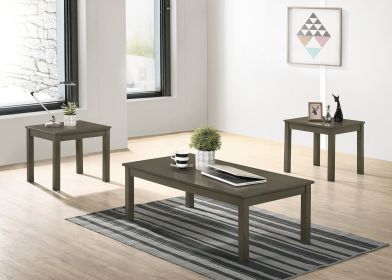 Dark Grey Color Elegant 3pc Coffee Table Set 1x Coffee Table and 2x End Tables Living Room Furniture