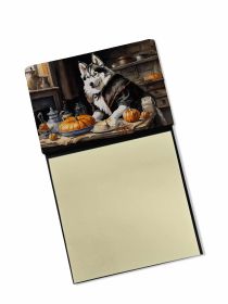 NEW Siberian Husky Fall Kitchen Pumpkins Sticky Note Holder Refillable Dispenser Self-Sticky Note Pads, Memo Pads Blank Desk Accessories