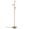 3-Globe Floor Lamp with Foot Switch and Bulb Bases - Golden