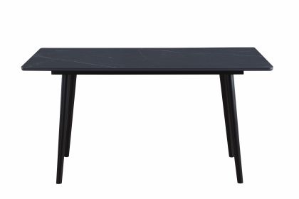 Modern Contemporary Dining Table 1pc Black Sintered Stone Table Stylish Dining Furniture