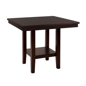 Contemporary Counter Height Table with Shelf Espresso Finish Wooden Dining Furniture 1pc Kitchen Table