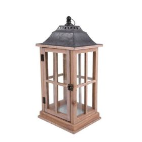 Better Homes & Gardens Rustic Wood Candle Holder Lantern, Medium - Better Homes & Gardens