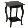 Set of 2 Side Table End Table Night Stand with Shelf - Brown