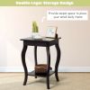 Set of 2 Side Table End Table Night Stand with Shelf - Brown